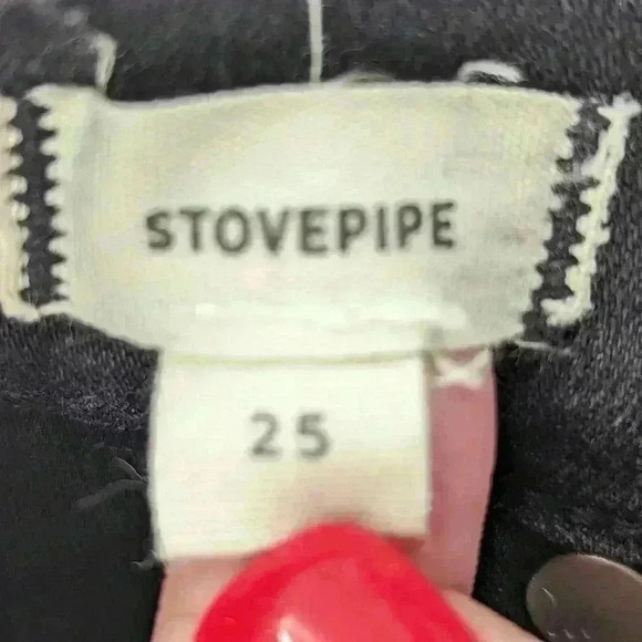 Madewell Stovepipe Women's Size 25 4 Button Black Jeans - Picture 5 of 11